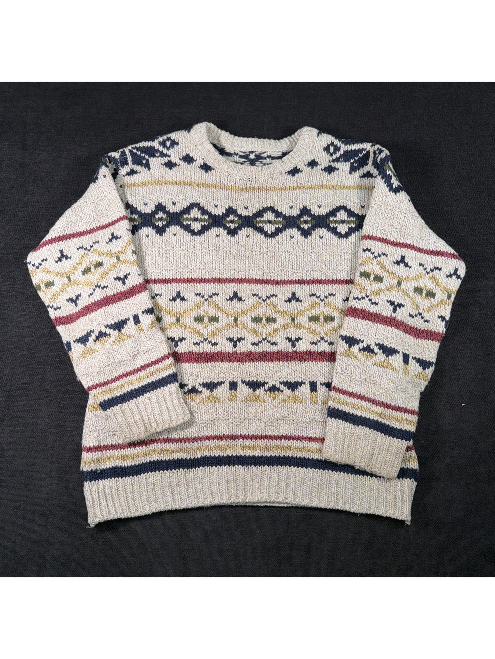 Vintage Wool Blend Patterned Pullover Sweater Made in Italy